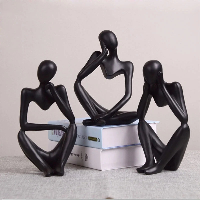 Handmade Thinker Statue Abstract Figure Sculpture in resin for home and office decoration