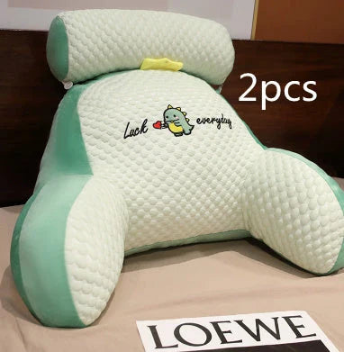 Plush lumbar cushion with ergonomic design for comfortable back and neck support on sofa, chair, and bed