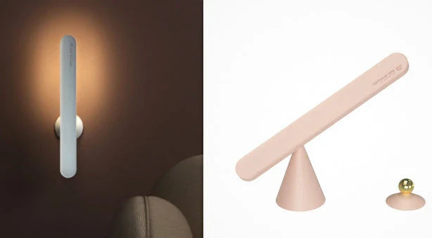Elegant wireless reading lamp with geometric design, touch controls, and USB charging for versatile home lighting