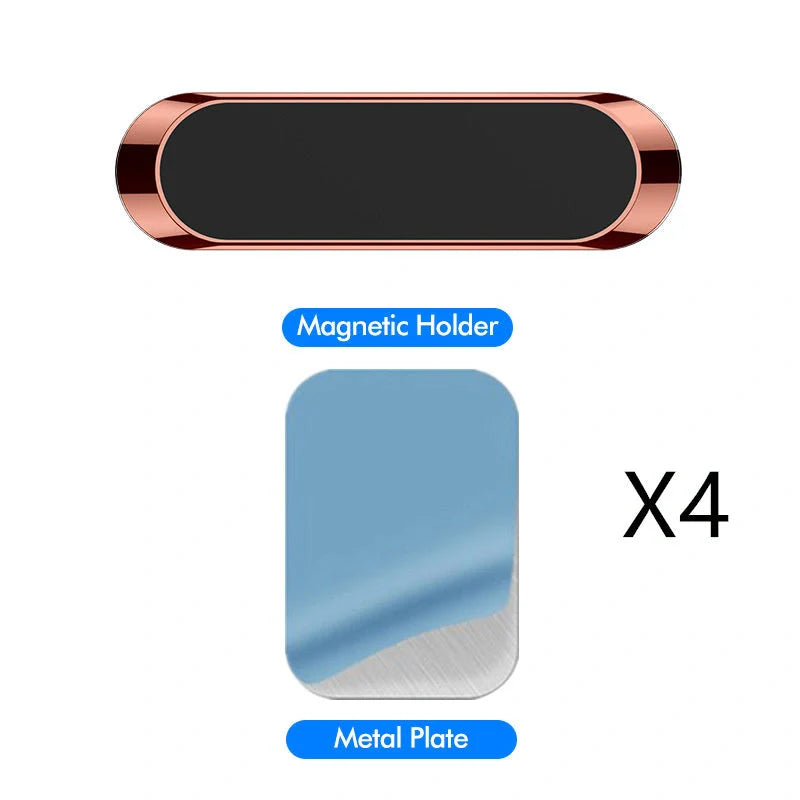 F6 Strip Plate Magnetic Car Phone Holder with steel spring frame in grey