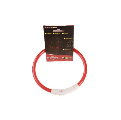 USB rechargeable LED pet safety collar for night visibility