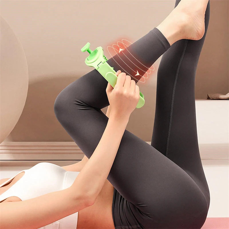 Manual round massager with 11 wheels for waist, buttocks, and thigh relief in white pink, white green, or green