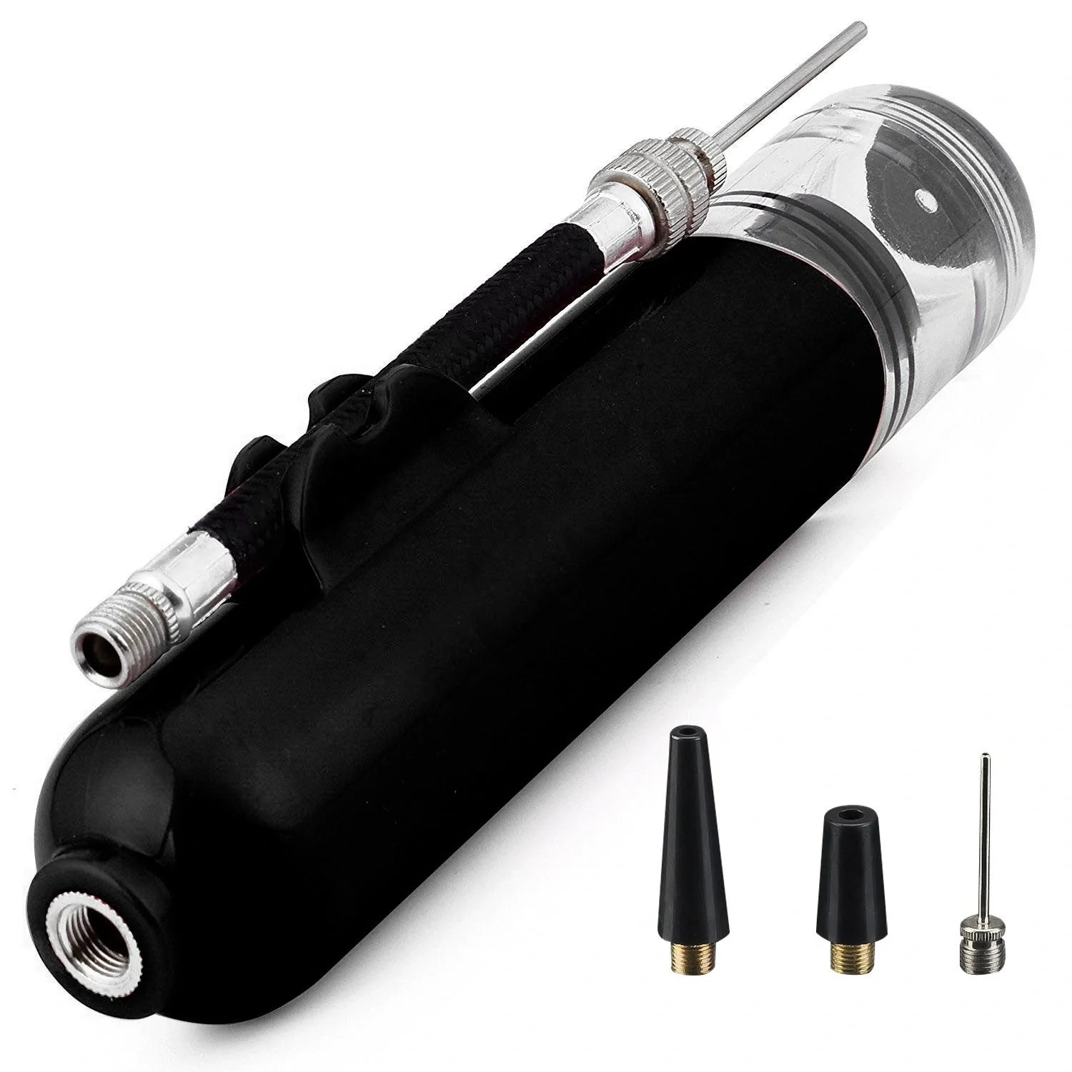 Portable air pump for basketball, football, and volleyball in various colours