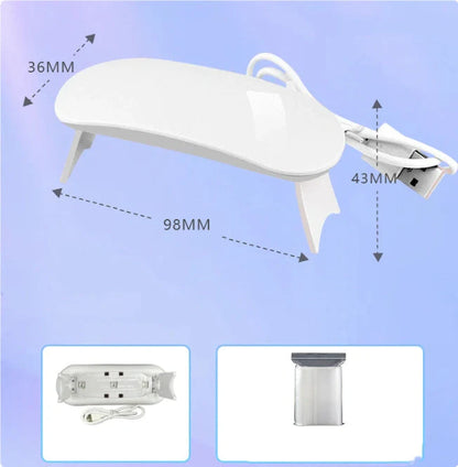 Compact and portable USB-powered nail light therapy machine with adjustable angle and LED light for at-home nail care
