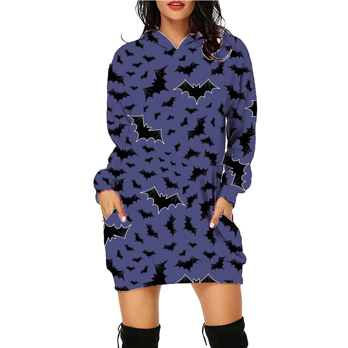 A cozy, stylish Halloween hoodie with a unique spooktacular print, roomy pockets, and soft polyester fabric