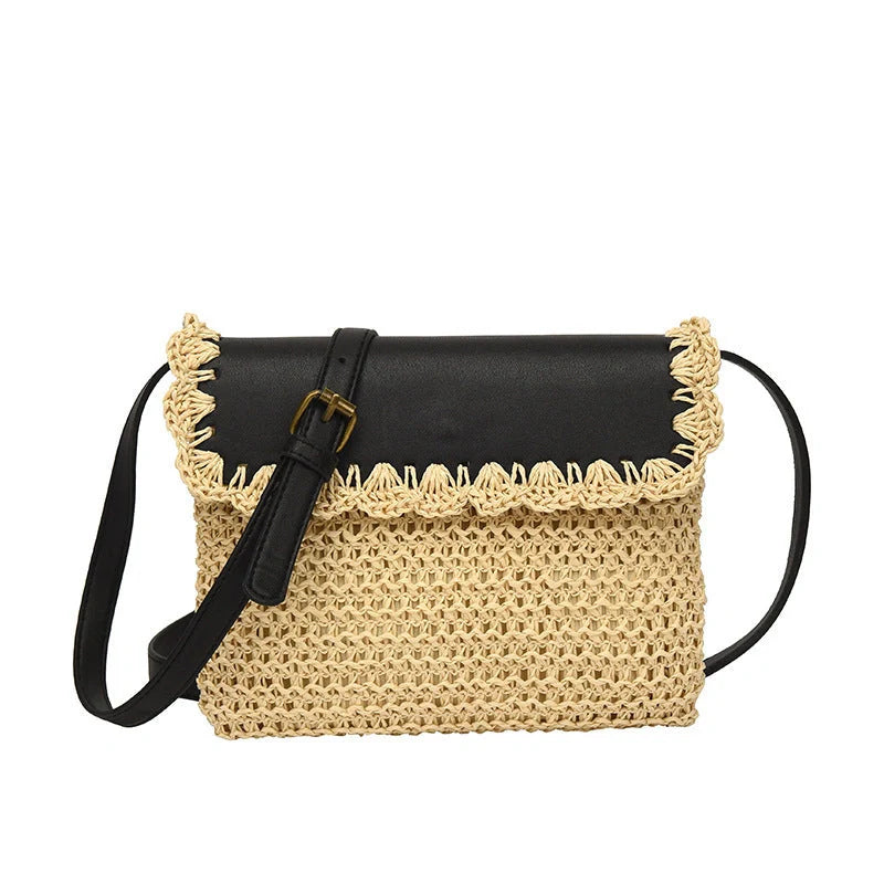 Women's straw western style crossbody bag in various colours