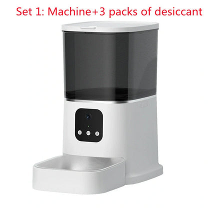 Smart WiFi Pet Feeder with voice recording and app control for cats and dogs
