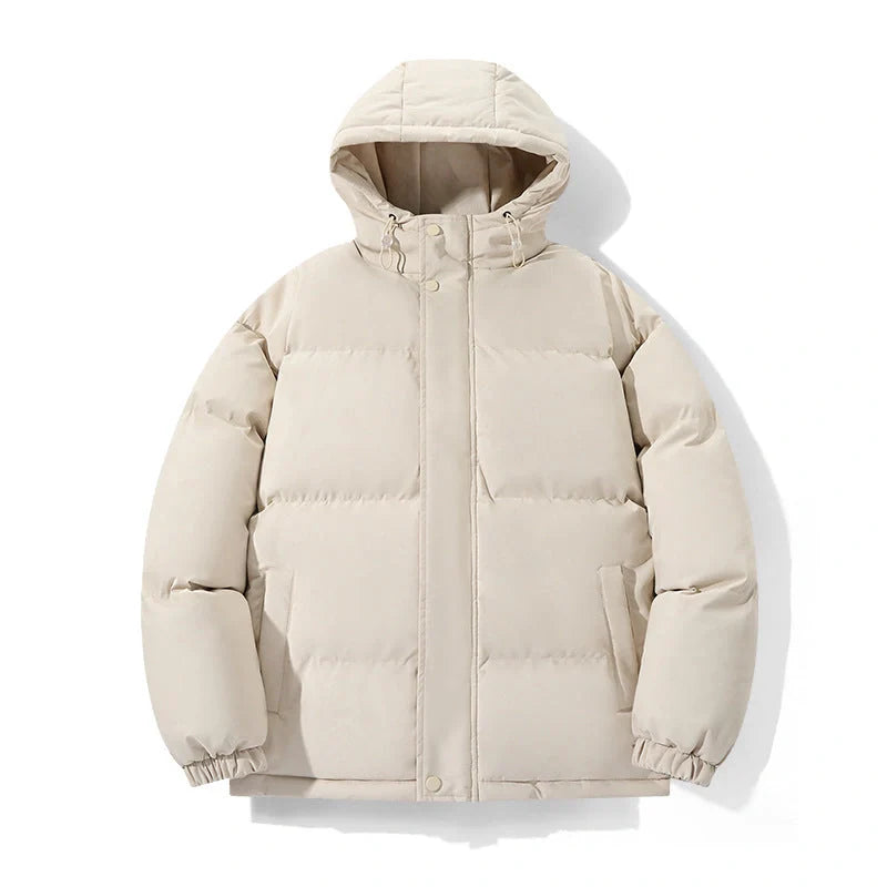 Cotton chenille hooded coat in pink, black, khaki, and sky blue for winter warmth