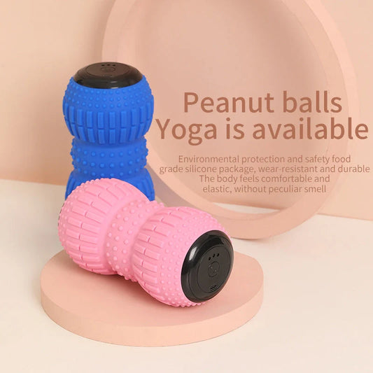 USB Charging Electric Yoga Ball in blue and pink for muscle relaxation