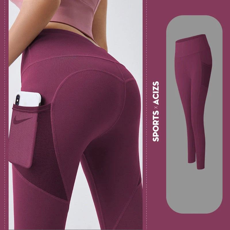 Women's yoga pants with pocket for gym and fitness in various colours