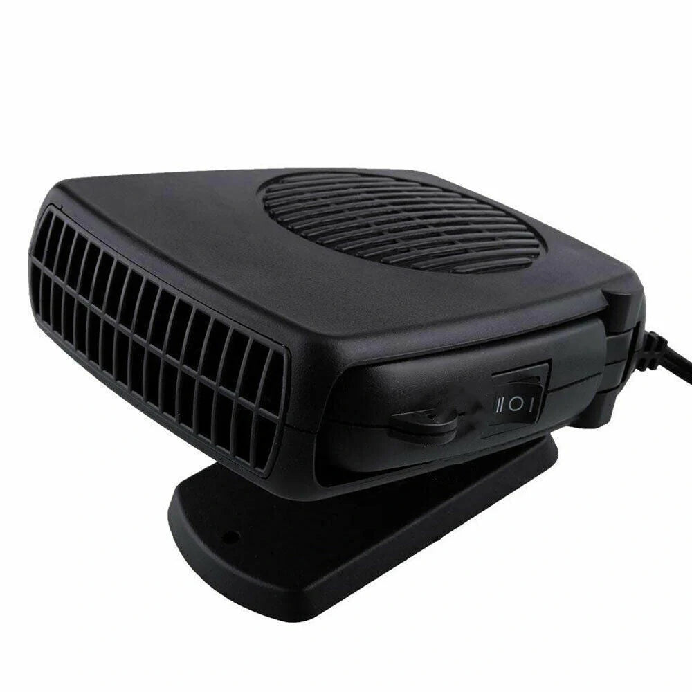 Portable car heater and fan with dual air modes for 12V/24V vehicles