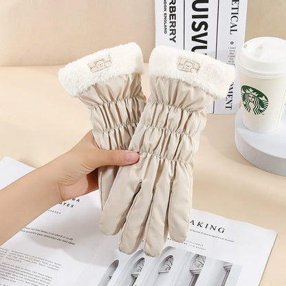 Cosy winter gloves with touch screen capability and fleece lining, available in various stylish colour options