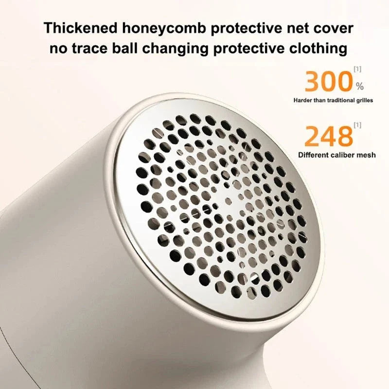 Fabric Lint Remover - Electric Hairball Trimmer with Smart LED Display and USB Charging