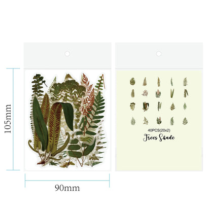 Retro Flower Nature DIY Sticker Pack with transparent flower and mushroom designs