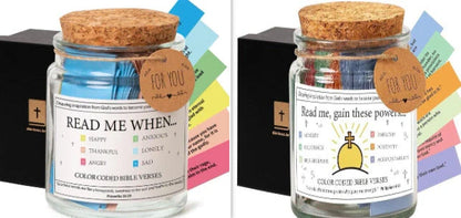Bible Verses In A Jar with cartoon design, containing 90 verses for daily inspiration