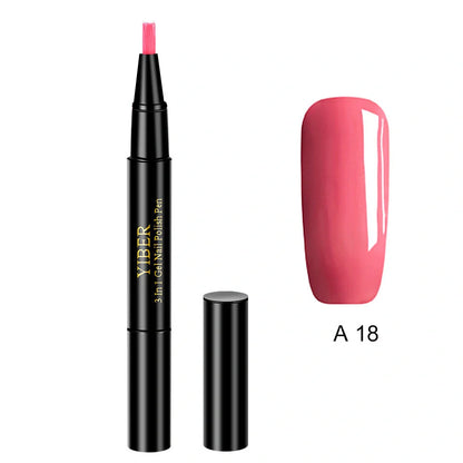 3-in-1 Gel Nail Varnish Pen with Glitter for easy one-step nail art