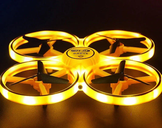 Quadrocopter UFO Induction Flying Saucer with gesture control and LED lights