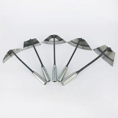 Premium manganese steel garden hoe with hollow design, versatile for weeding, soil preparation, and vegetable planting in the UK