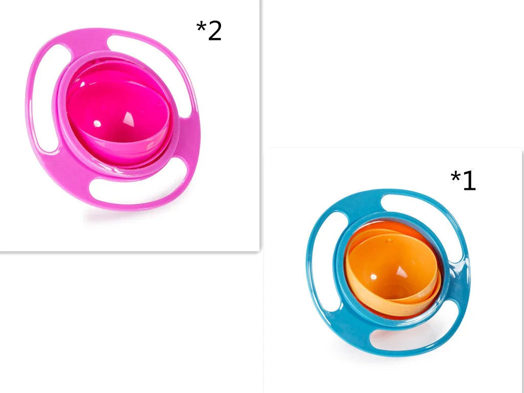 Rotating 360-degree spill-proof tableware bowl in vibrant colours