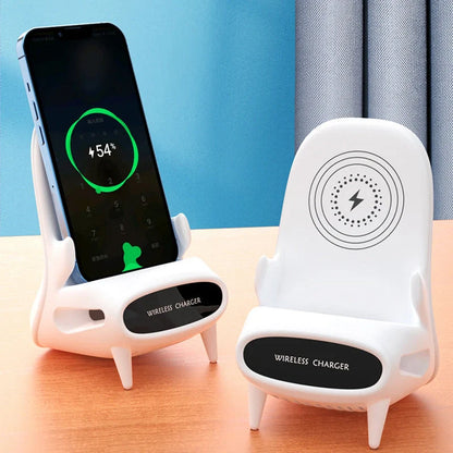 Portable mini chair wireless charger with 10W fast charge for Apple and Android phones