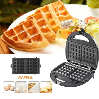 Versatile 6-in-1 Waffle Maker with EU Plug: Grill, Sandwich, and Breakfast Delight