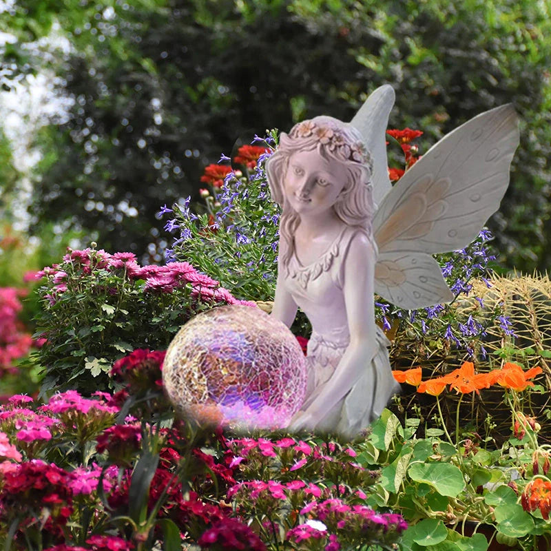 European-style flower fairy resin statue ornament for garden and home decoration
