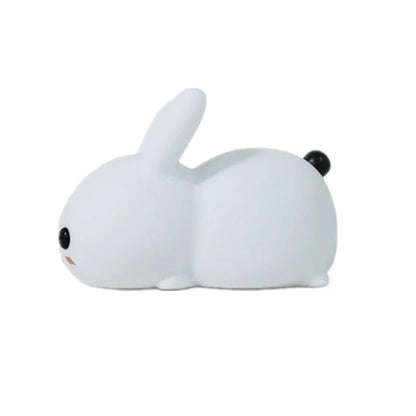 Soft, rabbit-shaped silicone LED night light with dimmable, dual-tone lighting for UK children's bedrooms