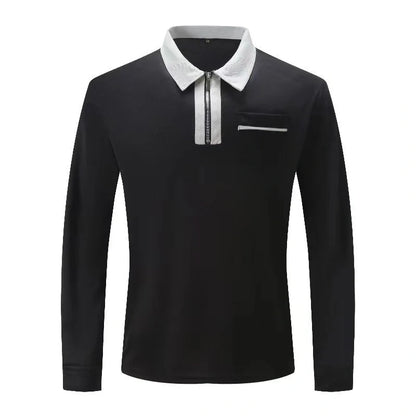 2024 Autumn Men's Long Sleeve Zipper Polo Shirts in various colours