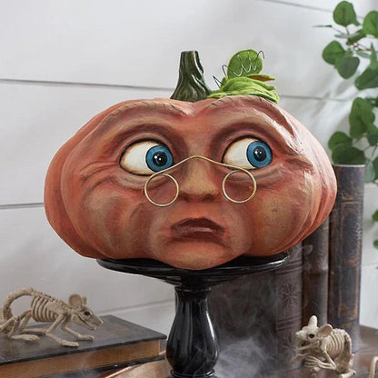 A collection of hand-crafted pumpkin decorations in various sizes, perfect for adding an enchanting touch to your Halloween celebrations.