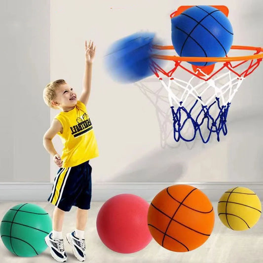 Silent High Density Foam Sports Ball in bright colours for indoor basketball games