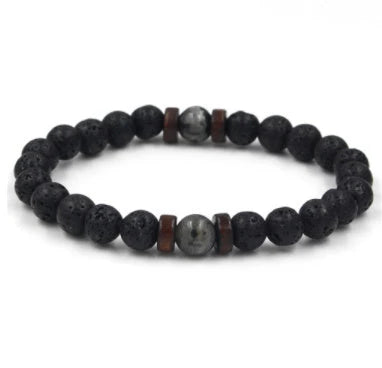 Stylish volcanic stone bracelet in various colors and designs for men