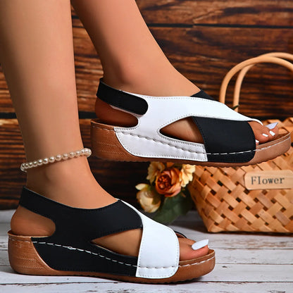 Platform sandals with skirt design in various colours for beach outings
