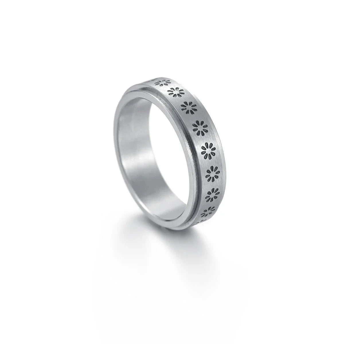 Titanium steel rings with captivating celestial designs including stars, moons, and floral motifs