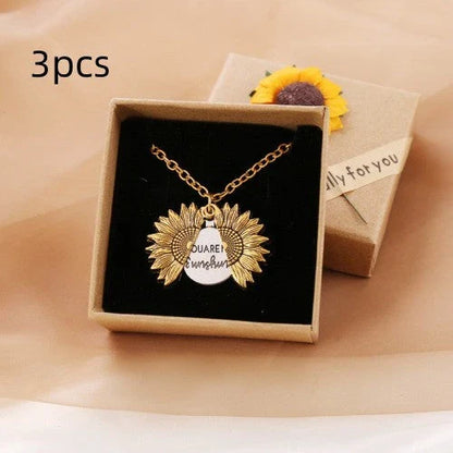 Radiant sunflower necklace with adjustable length and modern design