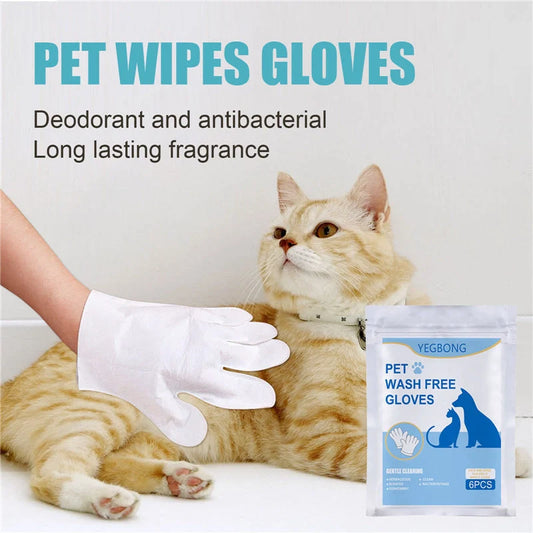 Disposable pet gloves in aluminium foil, pack of 6, for hygienic pet care
