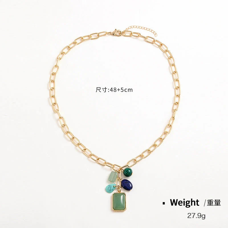 Elegant zinc alloy geometric pendant necklace for women with a unique design