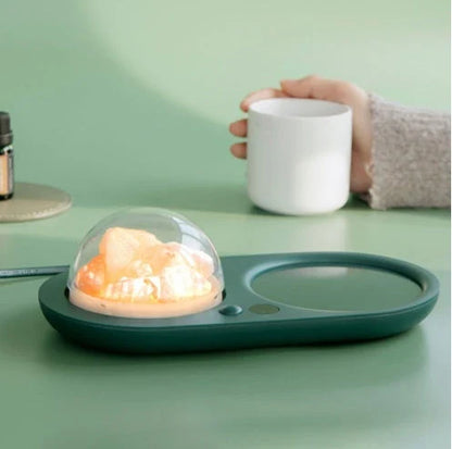 Cosy Hot Cup Warmer with PTC heating technology, temperature control, aroma diffuser, and night light features