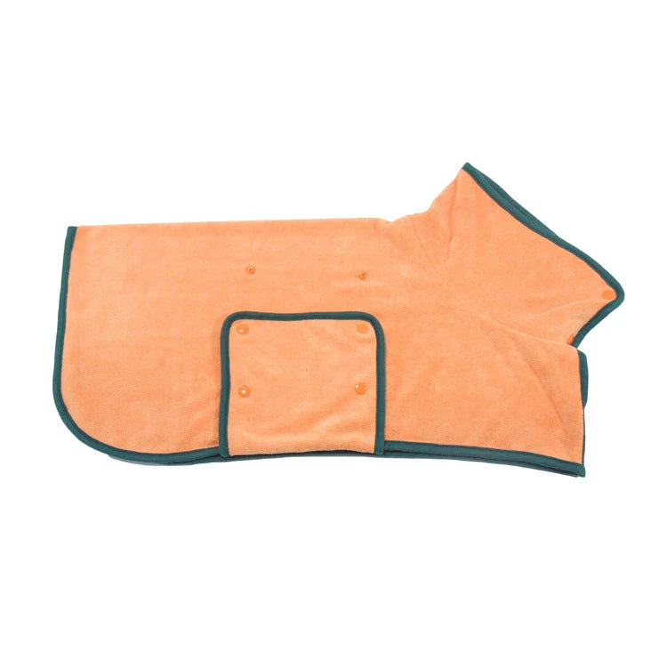 Premium microfiber pet drying bathrobe with adjustable strap and soft lining for superior comfort and absorbency