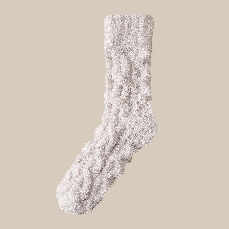 Plush velvet fleece socks in a variety of warm and cosy colours