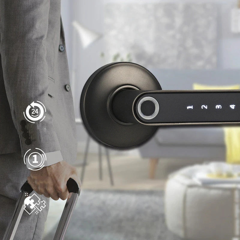 Smart Lock with fingerprint and Bluetooth access for home security
