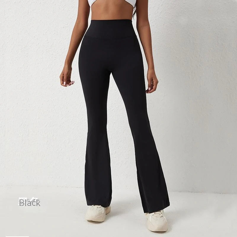 Premium high-rise slimming trousers with wide leg, crafted from Naked Sensation fabric for superior comfort and a flattering fit