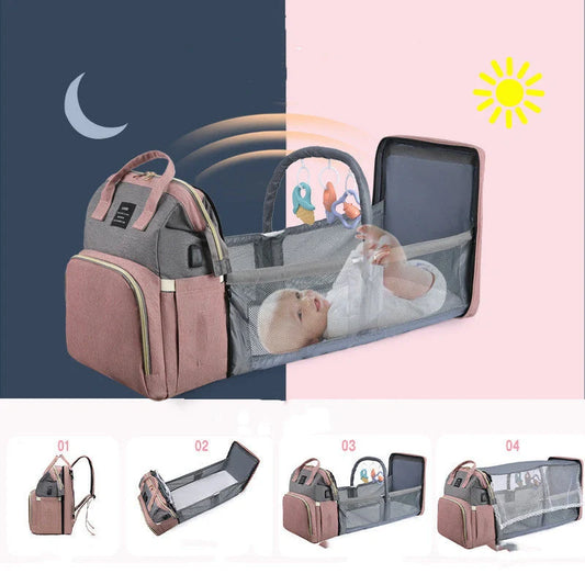 New Mummy Baby Crib Backpack with insulated milk storage compartment and large capacity