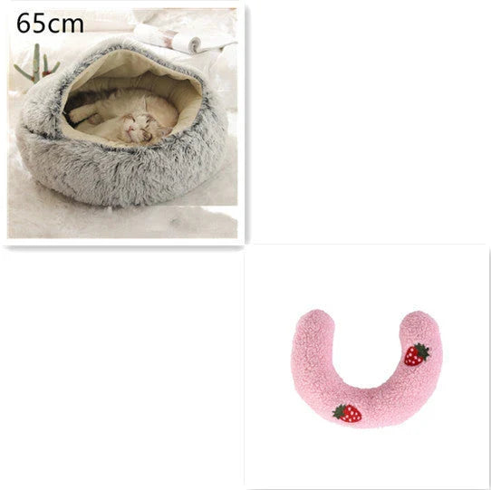 Cozy and comfortable 2-in-1 pet bed for cats and dogs, featuring plush, warm, and soft materials