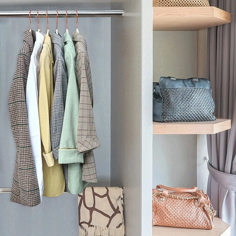 Multifunctional non-slip flocking hanger with rose gold hook in various colours