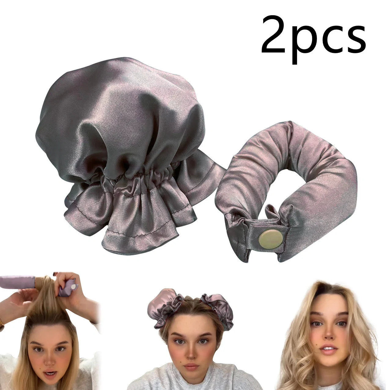 Heatless curl stick with cloth cover for safe overnight hair styling