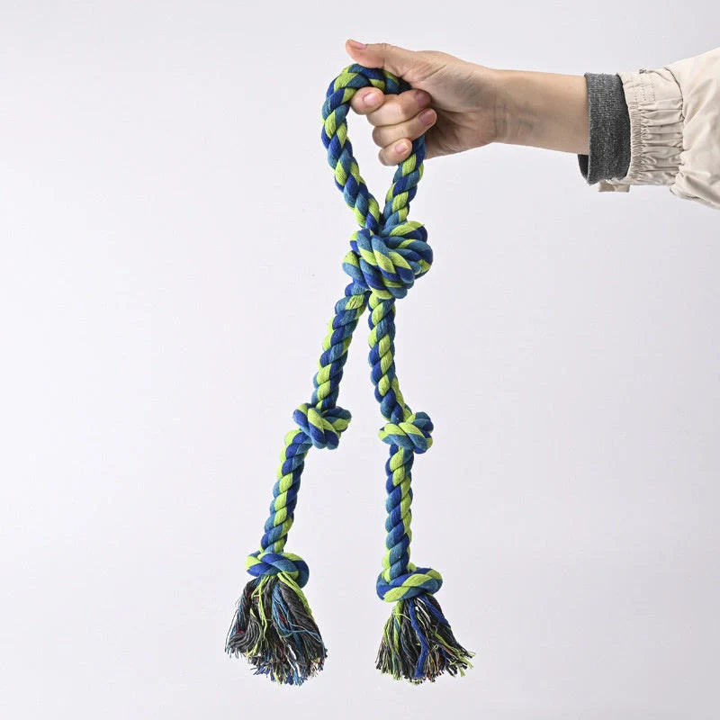 Durable rope knot dog toys for large breeds, promoting dental health and fun play