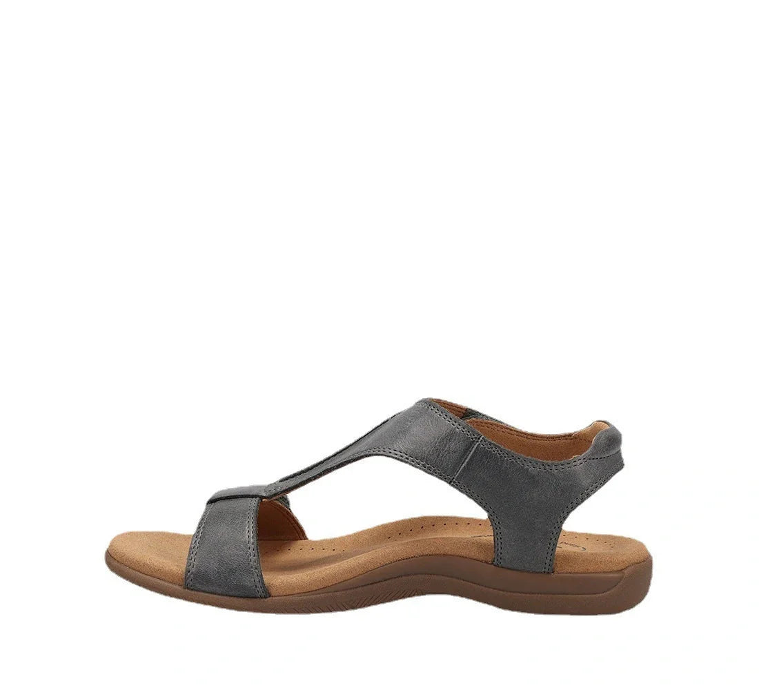 Women's platform wedge sandals with Velcro straps and thick soles in various colours