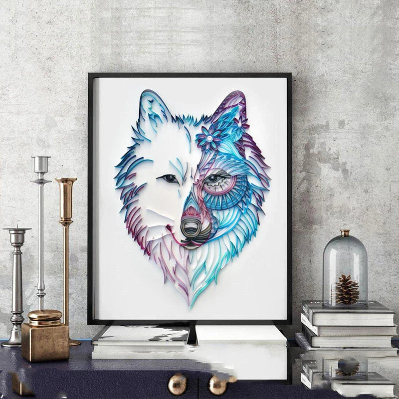 Elegant paper craft kits featuring a variety of designs like deer, tiger, wolf, fish, and more for home decor and gift-giving