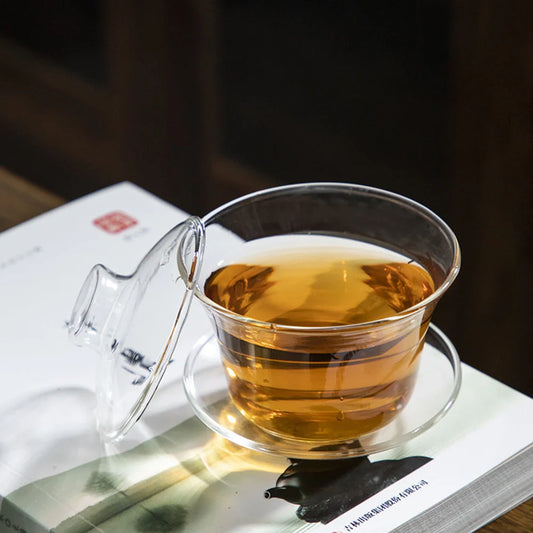 Pyrex Sancai Gaiwan Tea Cup - Elegant Minimalist Design for Premium Tea Enjoyment