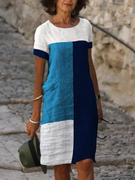 Ladies check print dress in cotton blend, available in multiple colours and sizes